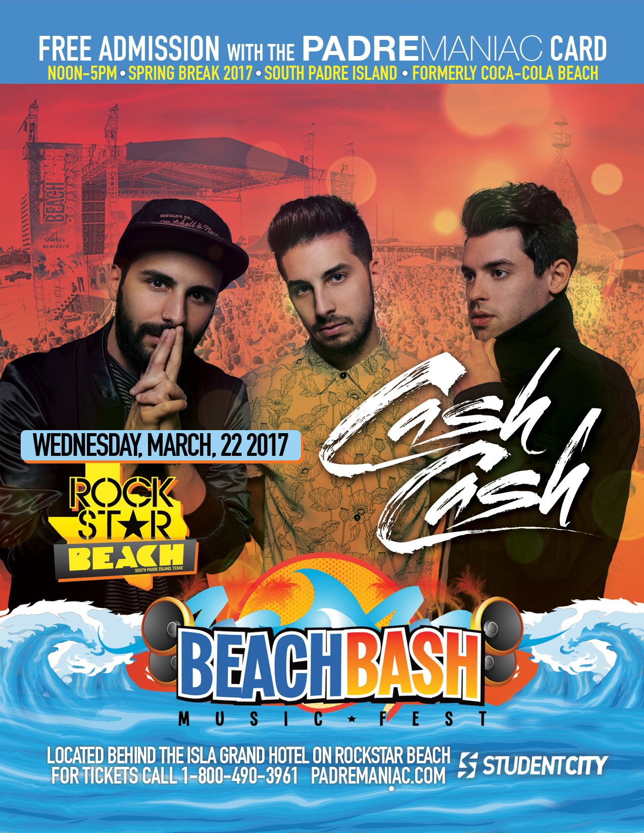 EDM Stars Cash Cash to Perform in South Padre Island! | Beach Bash Music  Fest